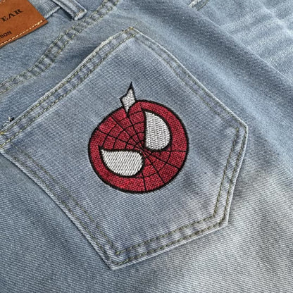 Spiderman Embroidery Jeans