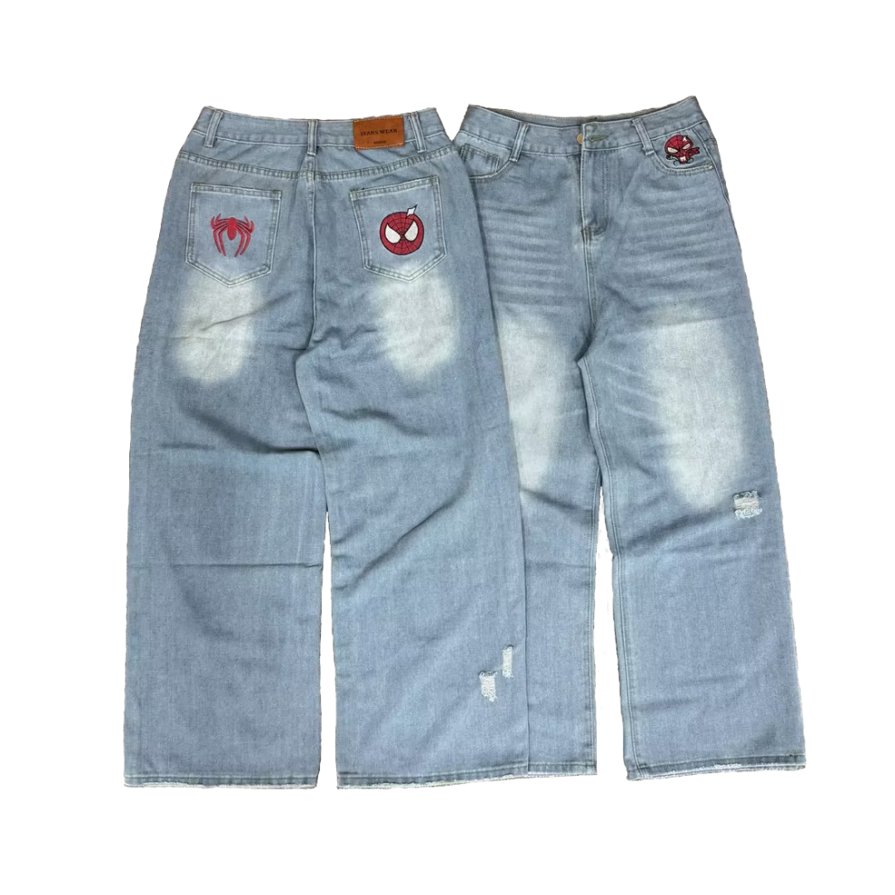 Spiderman Embroidery Jeans